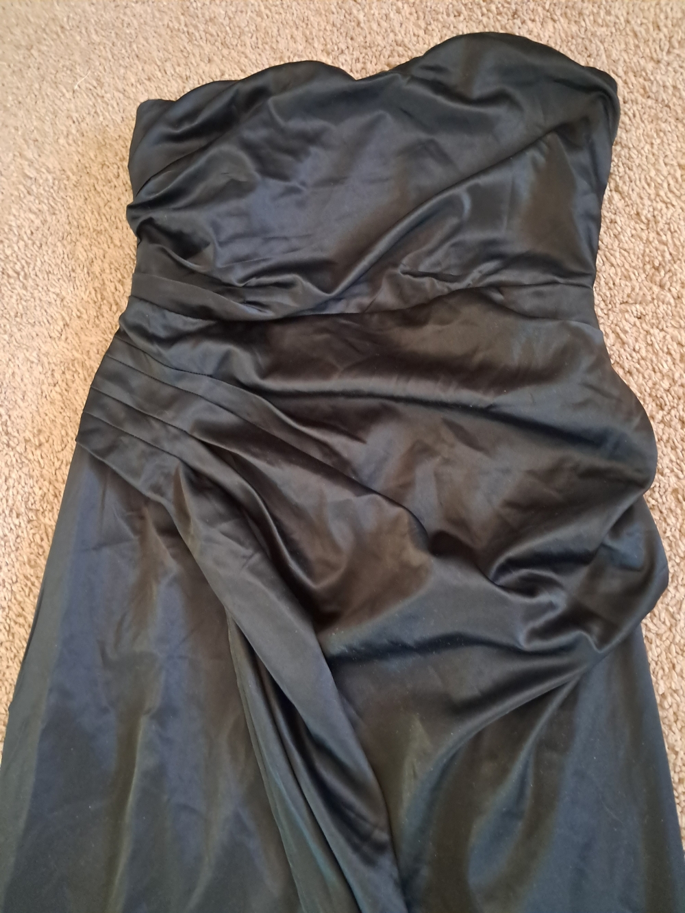 Fashion Nova Black Strapless Satin Evening Dress